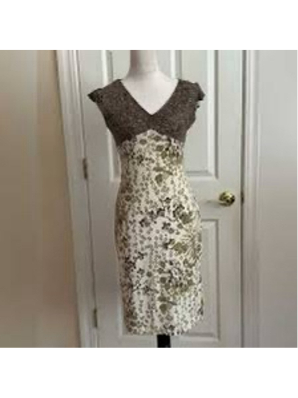 BCBG MaxAzria Vintage Y2K Floral Panel Dress M Fairycore Rory Gilmore C10